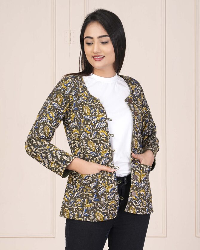Reversible Cotton Quilted Jacket For Women
