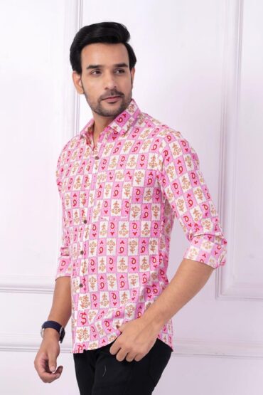 Pink Jaipuri Printed Shirt