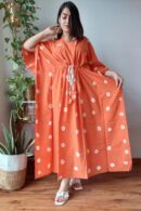 Orange Kaftan Maxi Dress
