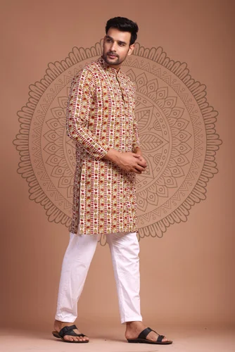 Coral Reef Types of Kurta for Mens side view