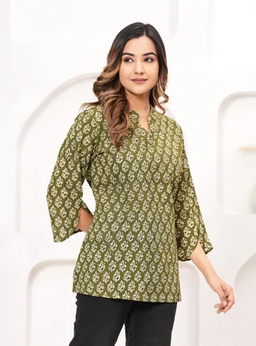 Drab Green Latest Tops for Girls style