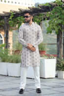 Light Grey Kurta Pajama for Men