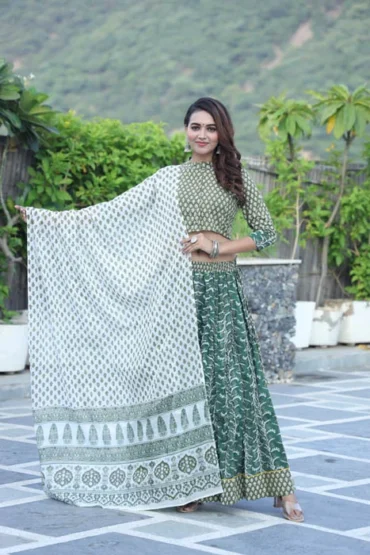 Mineral Green Chaniya Choli Dress