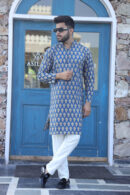 Muted Blue Best Kurta for Men style