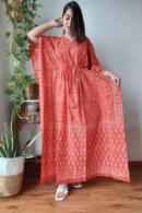 Indian Red Kaftan Dress Pattern