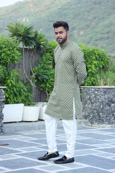 Sage Kurta Set for Men side view