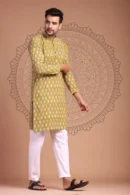 Texas Yellow Navratri Kurta for Men