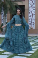 cadet crop top lehenga choli floral front view