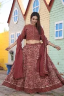 cordovan plus size lehenga india front view