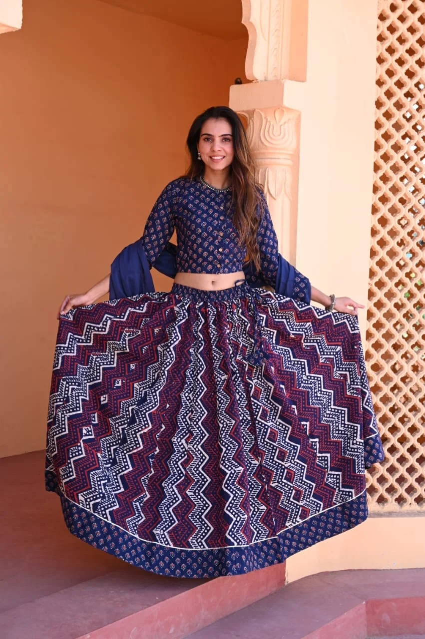 ebony blue plus size lehenga choli