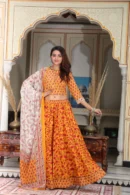 faded orange lehenga for plus size women style