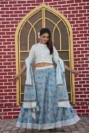 oslo grey floral lehenga online