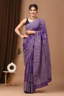 plum purple jaipur mulmul cotton sarees