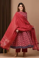 sanguine brown anarkali suits for women frornt view