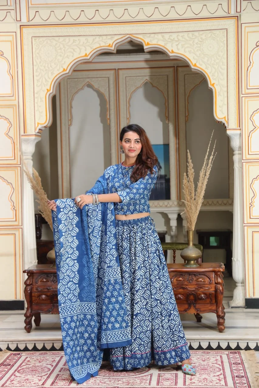 smalt blue plus size lehenga choli online style