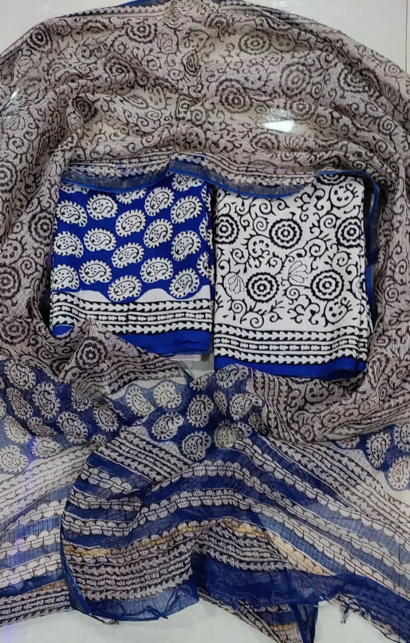 cotton suits with kota doria dupatta