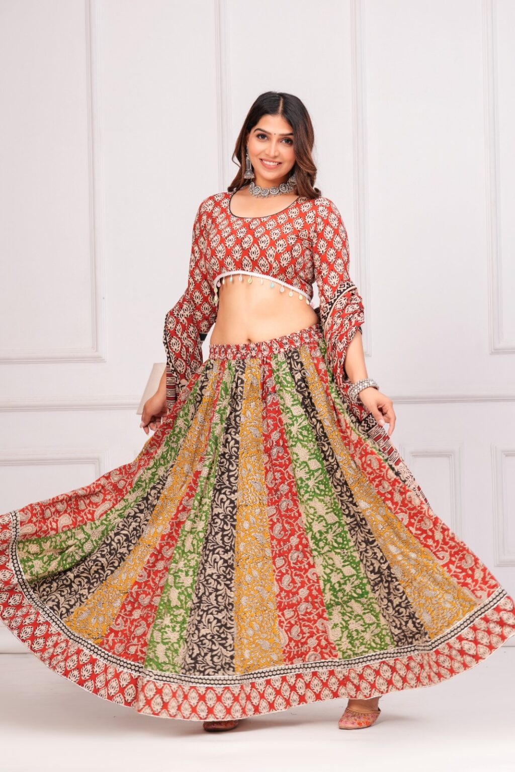 Multicolour navratri lehenga choli