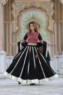 black-brown cotton lehenga choli