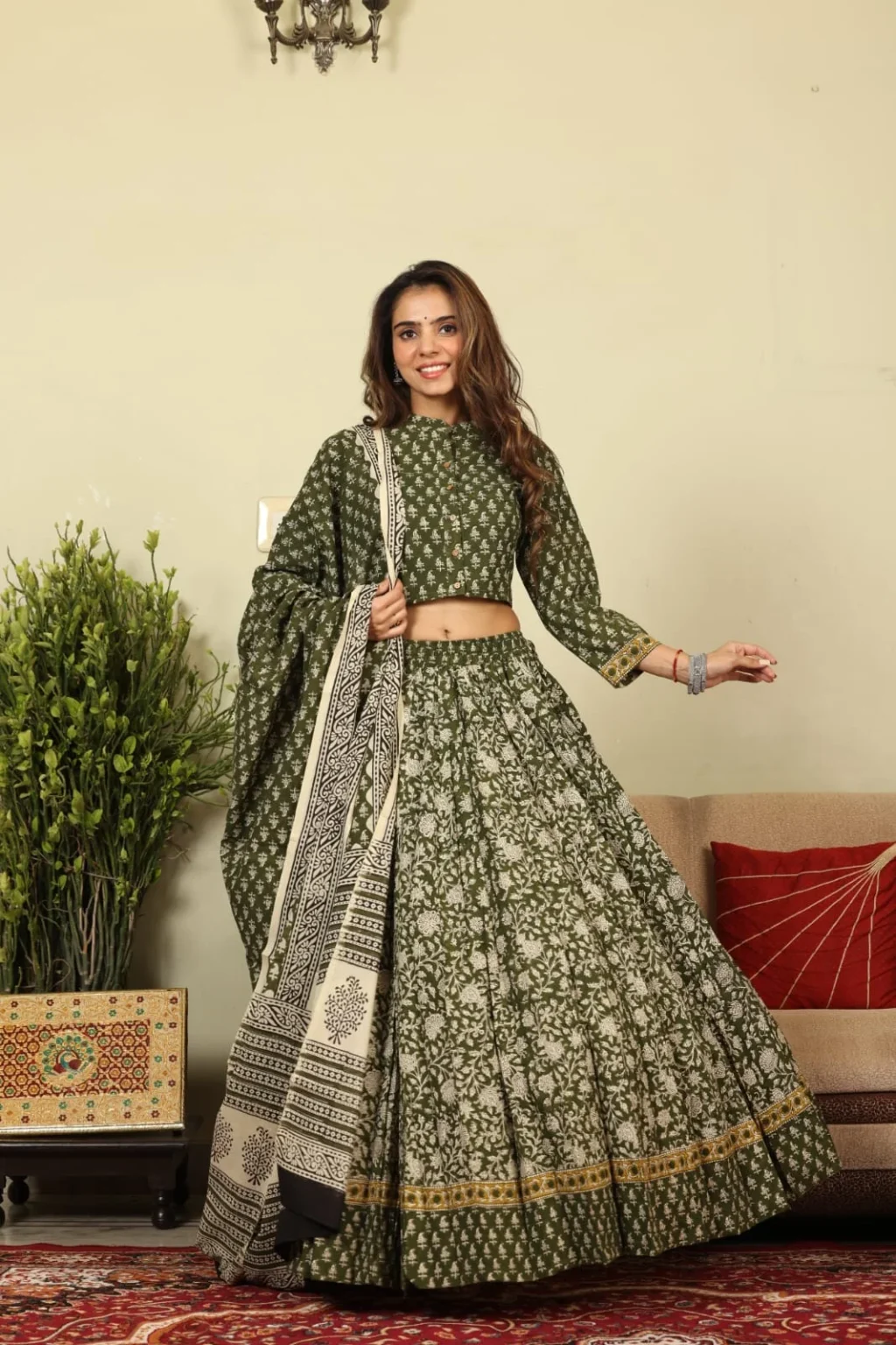 cotton lehenga choli style