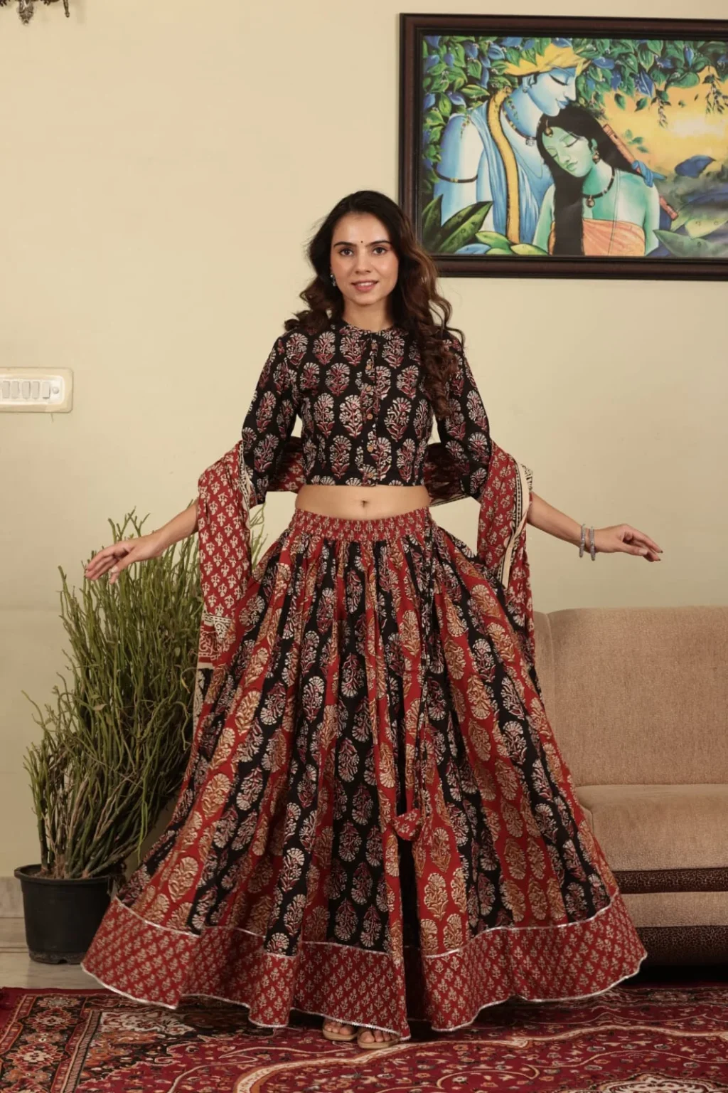 lehenga choli design for girl front view