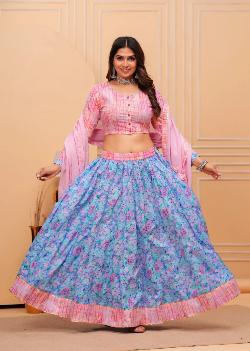 lehenga choli designs for plus size front view