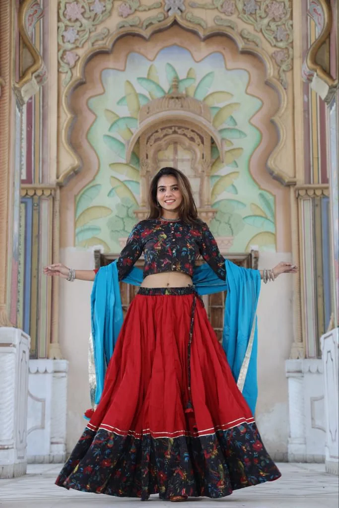 maroon-black lehenga choli