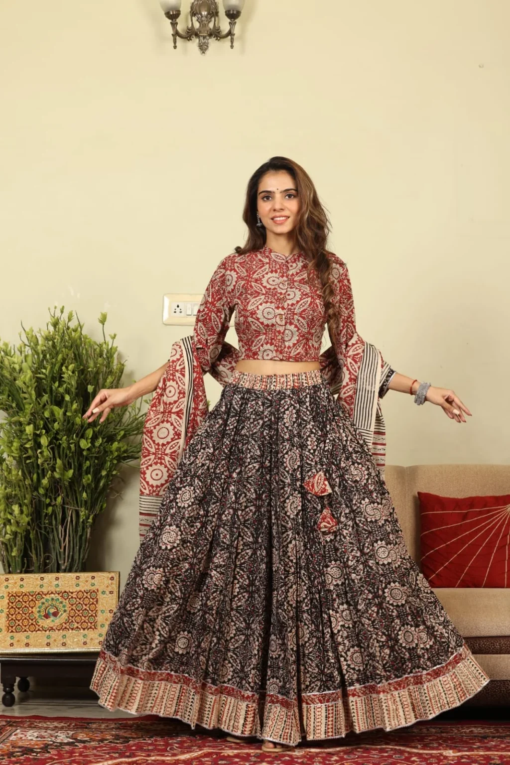 navratri lehenga choli online front view