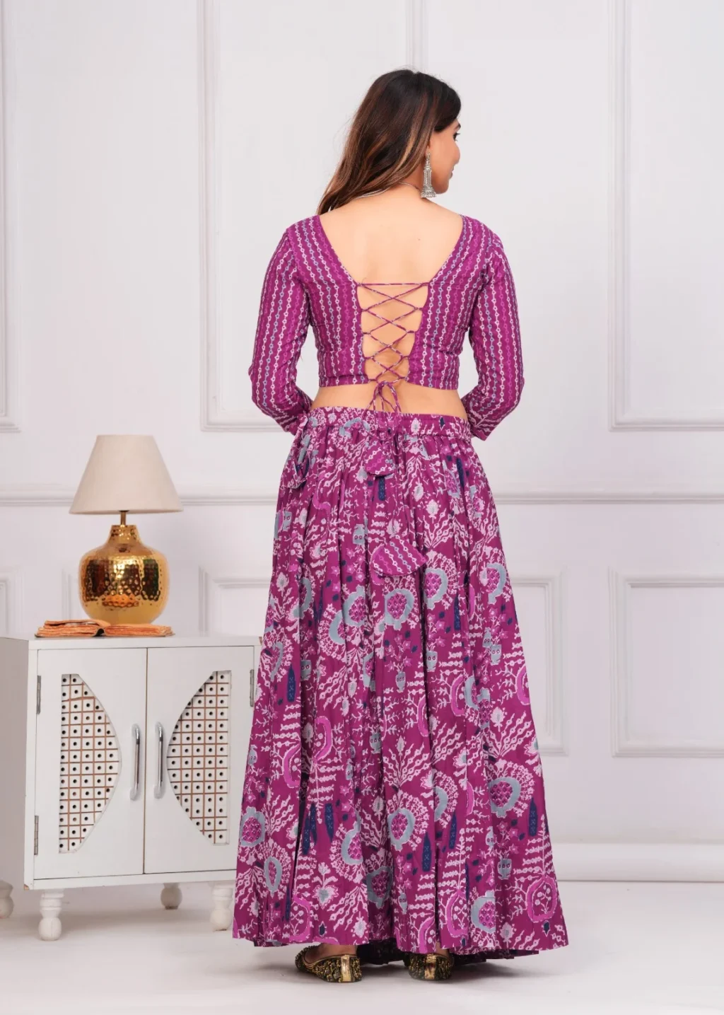 navratri lehenga choli online shopping back view