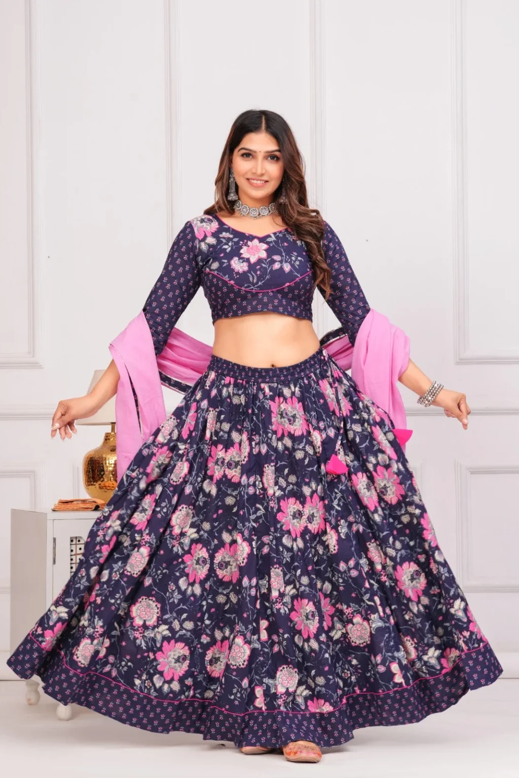 navy blue lehenga choli online