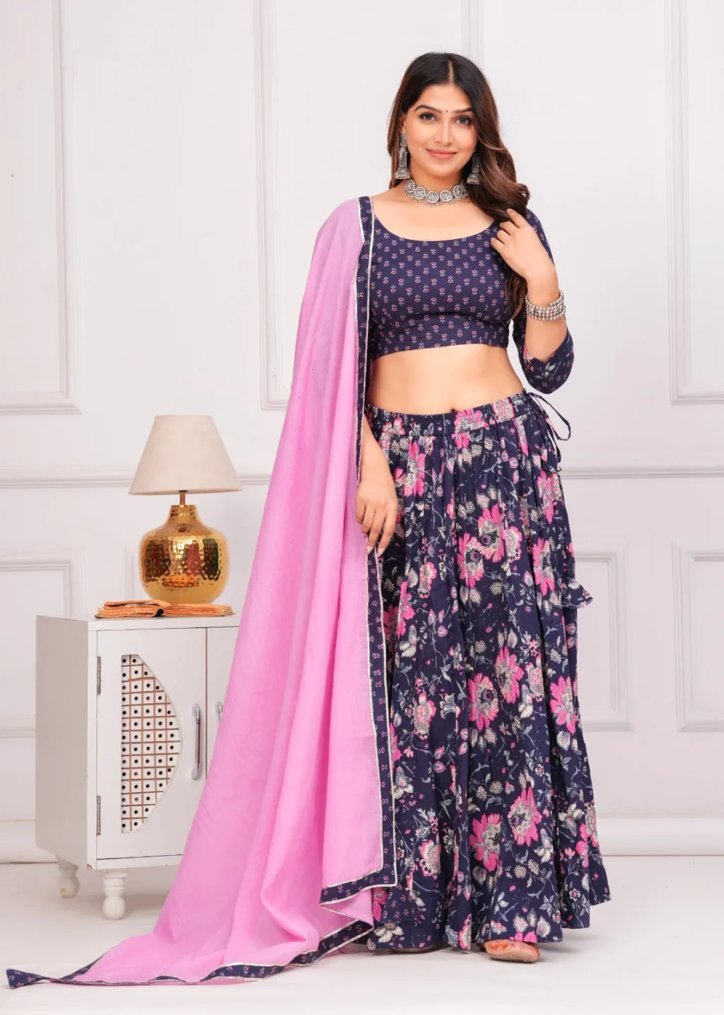 navy blue navratri lehenga choli new