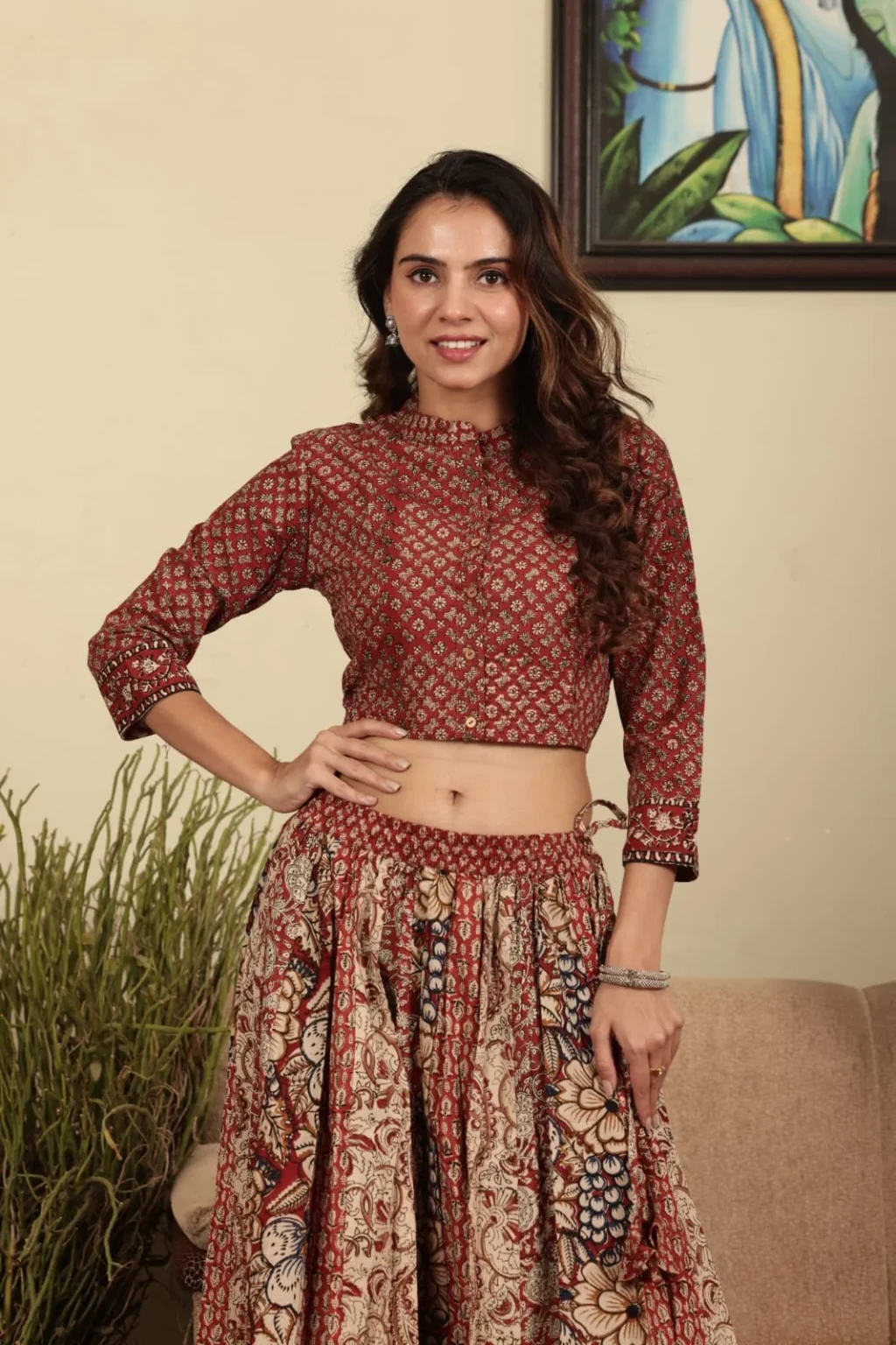 plain lehenga choli look