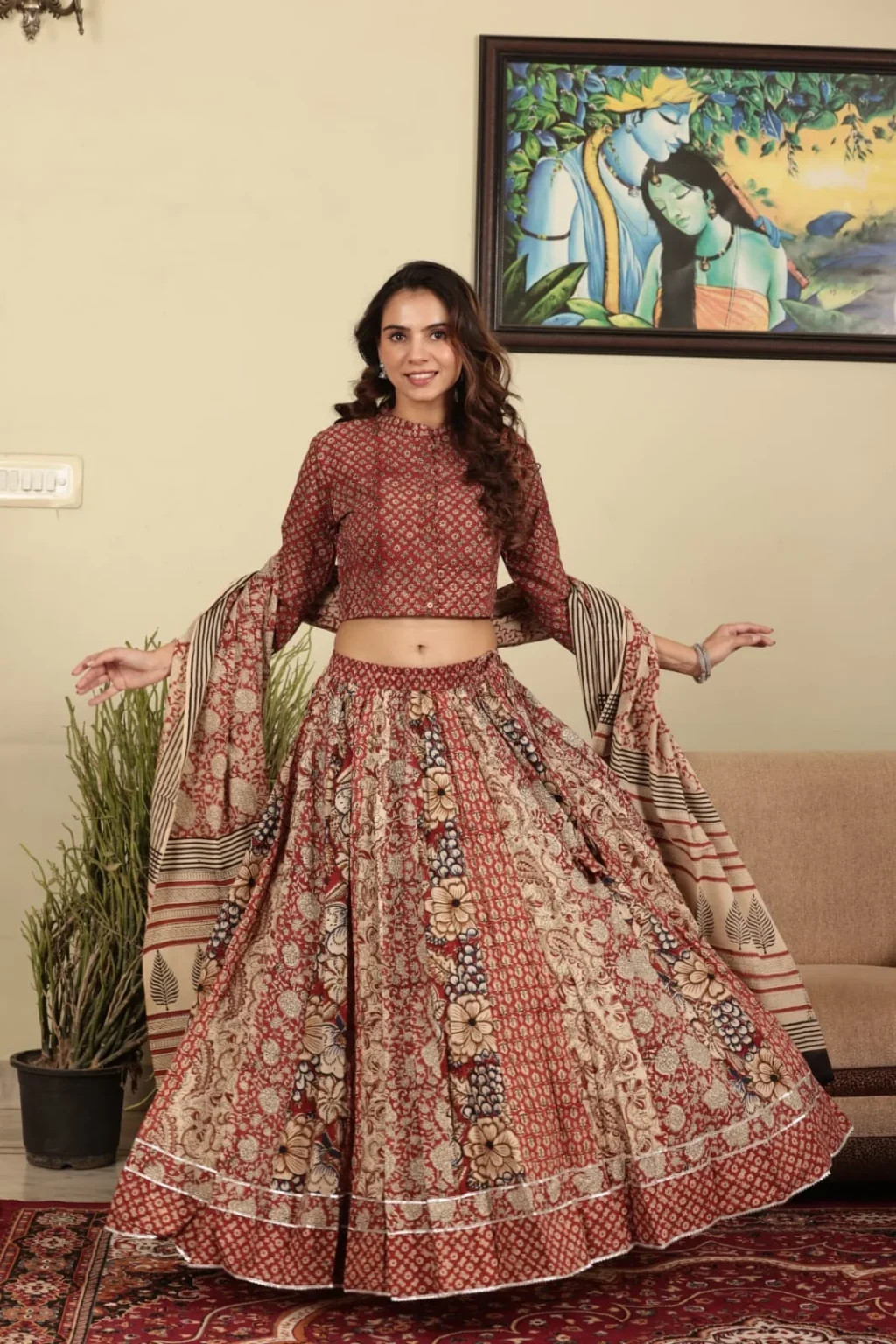 plain lehenga choli style