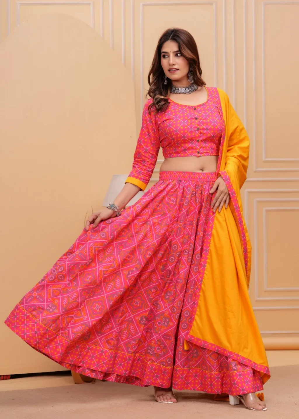 printed lehenga choli navratri look