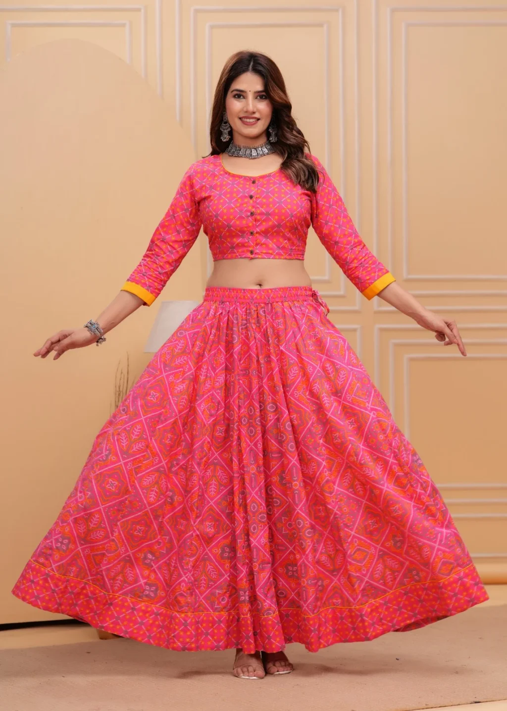 printed lehenga choli navratri style