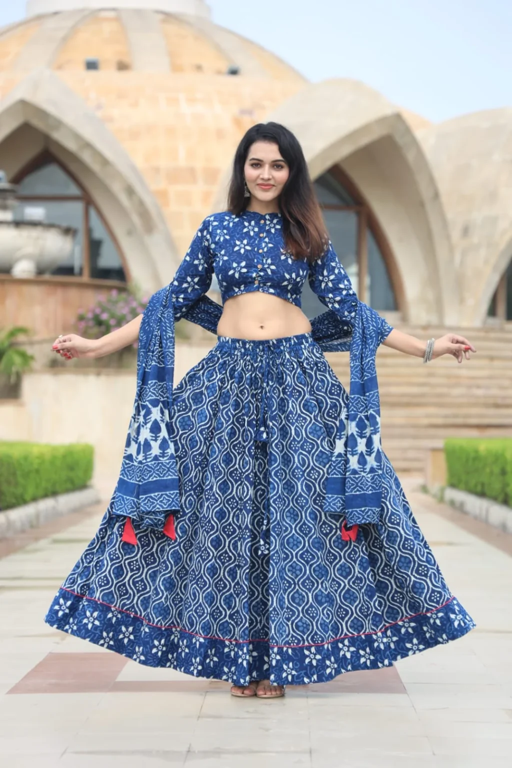 Tufts Blue Lehenga Choli