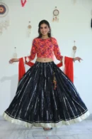 black and red lehenga choli