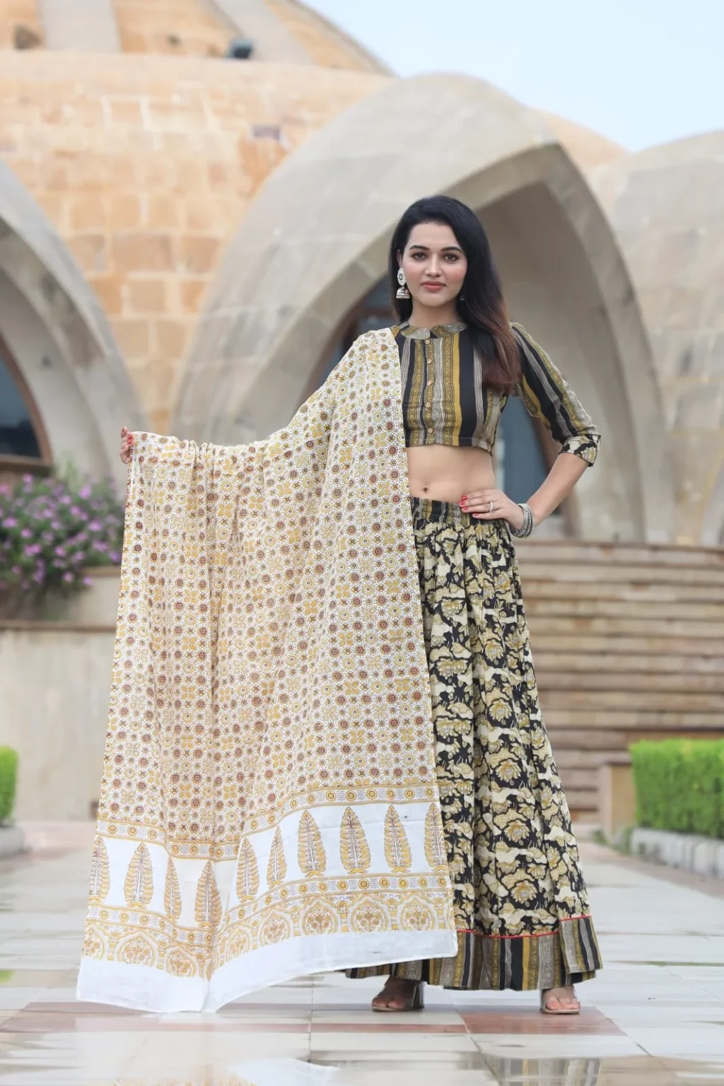 sandy brown lehenga choli for women