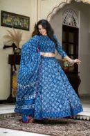 Bagru Indigo Printed Lehenga Choli