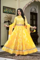 Yellow Tie-Dye Lehenga Choli