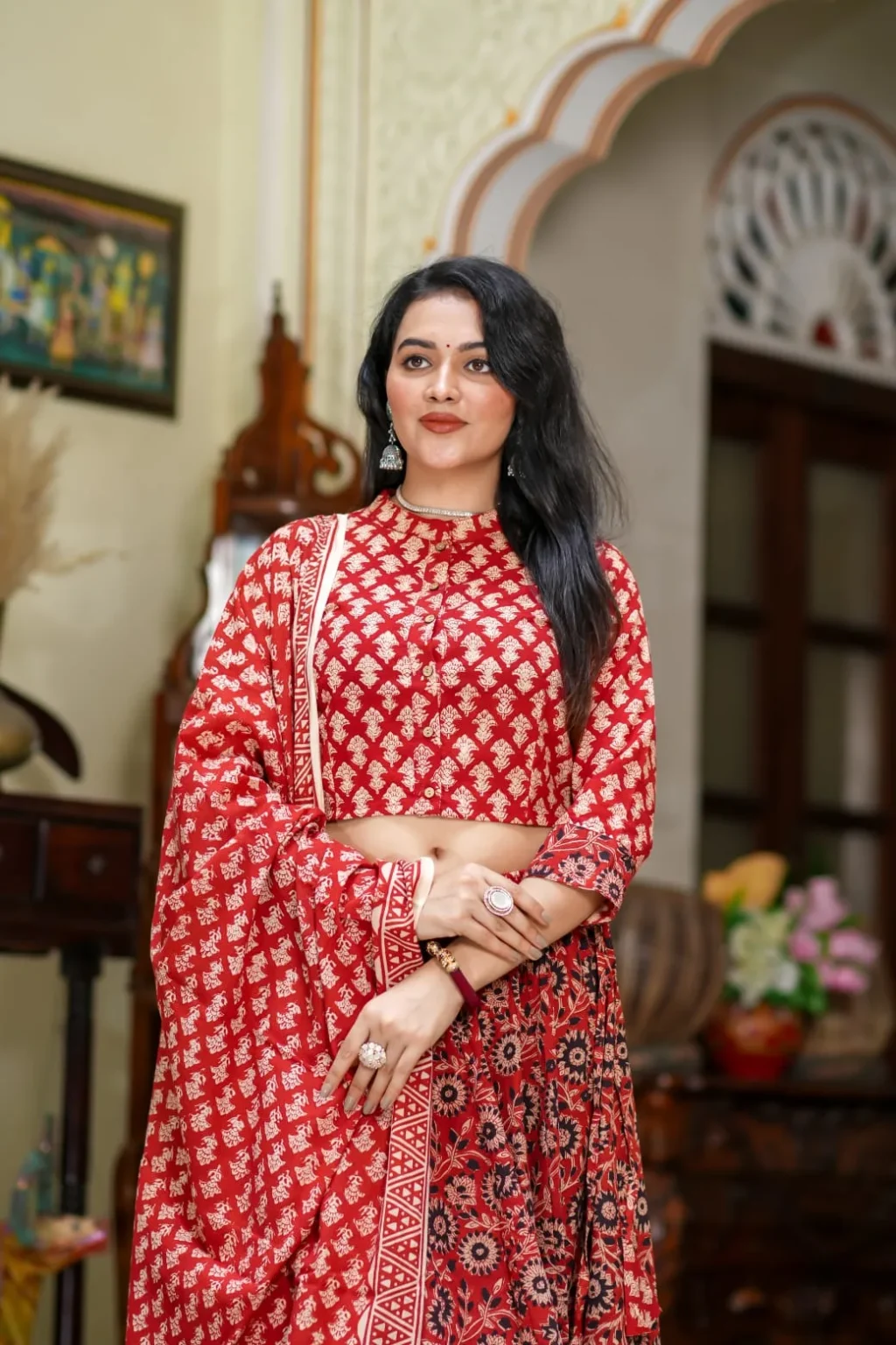 Bagru Block Printed Lehenga Choli For Navratri